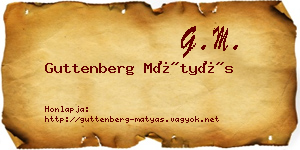 Guttenberg Mátyás névjegykártya